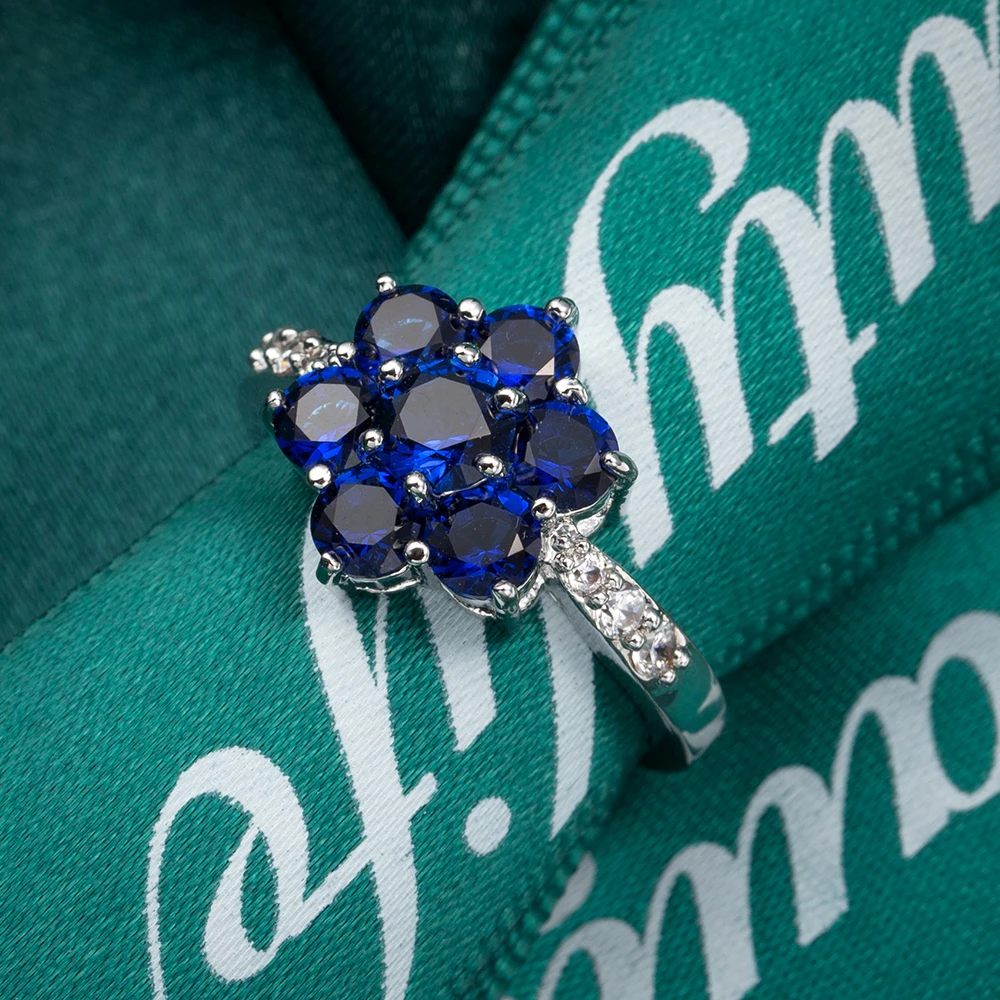 Роскошный Новый дизайн модели обручальное кольцо с цветком из циркония