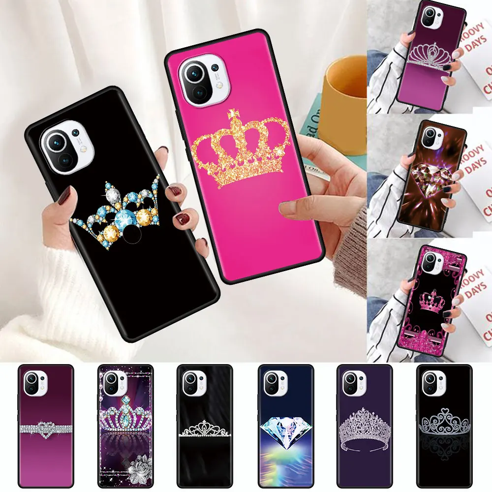 

Diamond Crown Printing Heart Chic Phone Case for Xiaomi Mi 10T Pro Note 10 11 Lite 5G 9T A2 8 Lite CC9 11Ultra CC9E 9 Back Cover