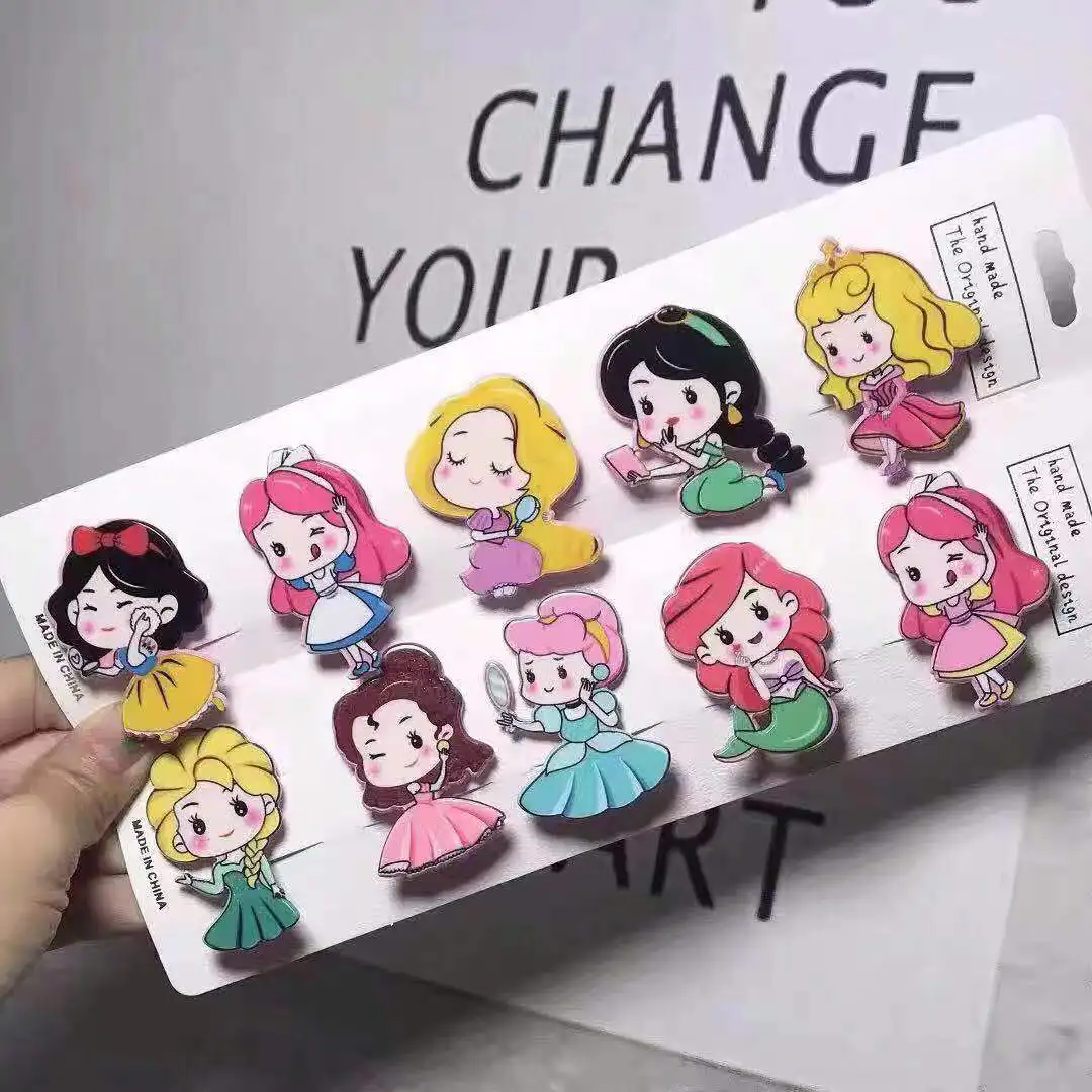 

Disney Cute Princess Hair Rope Hairpin Duckbill Clip Cartoon Small Fresh Various Princess Hairpin Small Clip Broken Hair Clip