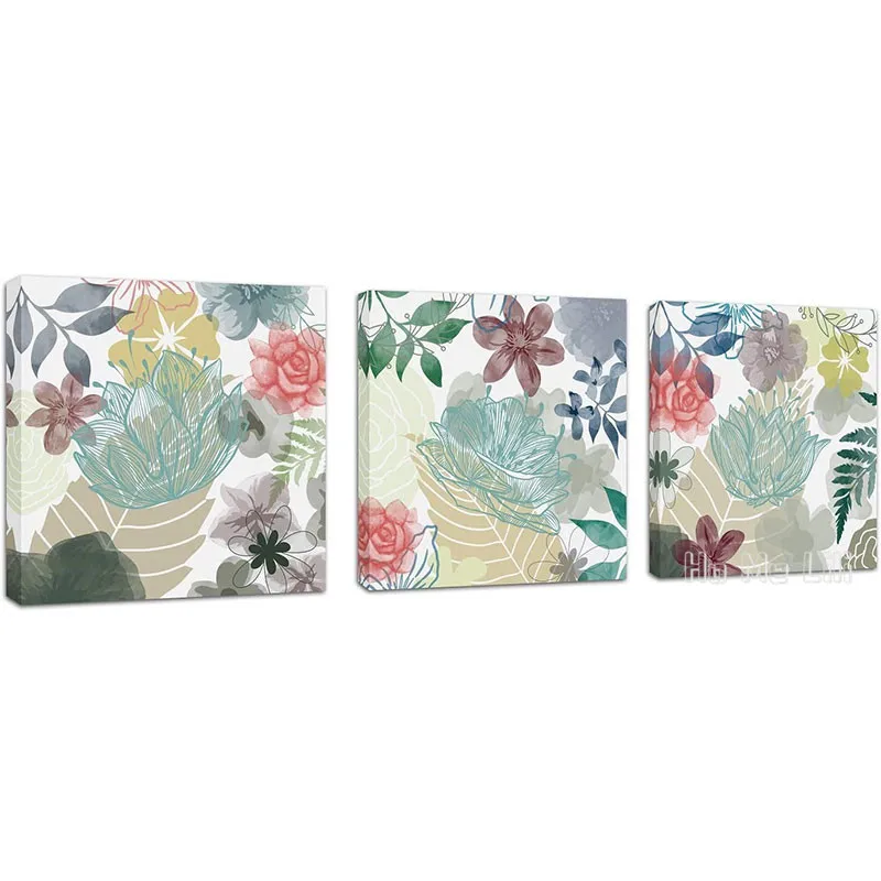 

Colorful Flower Wall Art Tropical Plant Canvas Prints Home Decor Modern Floral Pattern Pictures For Bathroom