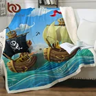 Постельные принадлежности, пиратское одеяло s для кроватей, мультяшное, лодка, шерпа, Флисовое одеяло, покрывало из Морского плюша, на заказ, одеяло, Прямая поставка