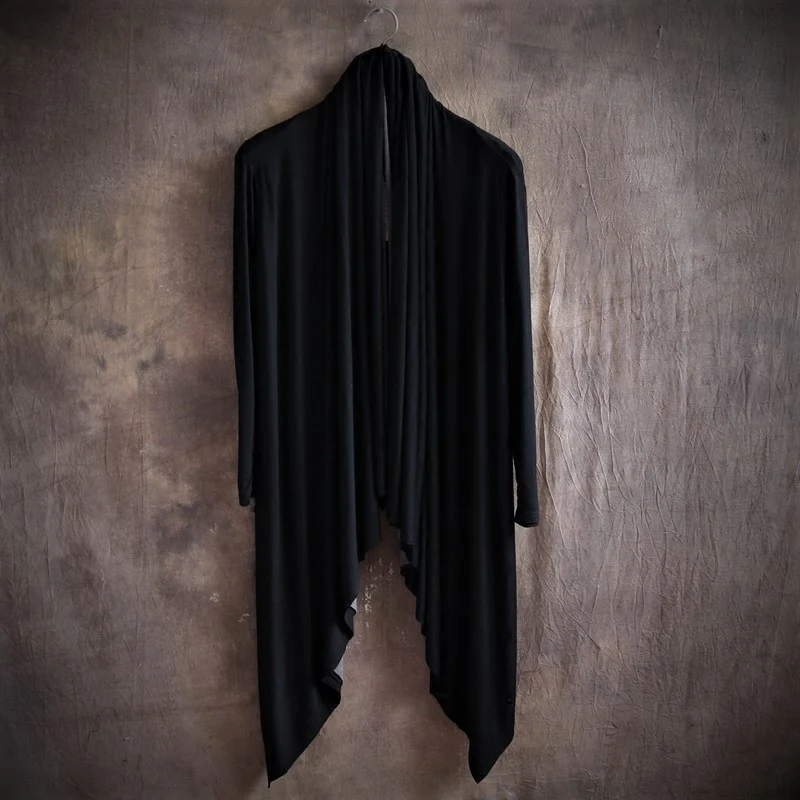 Spring And Autumn Swallow Tail Trimming Cardigan Long Cape Japanese Streetwear Japan Style Hip Hop Hoodie Unisex Sweatshirt Men | Мужская