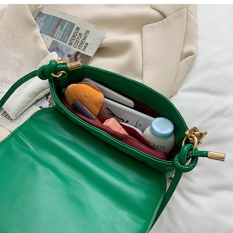 

Luxury Brand PU Leather Crossbody Bag for Women 2021 Fashion Thick Chain Bolso Shoulder Messenger Bag Purses Handbags Designer