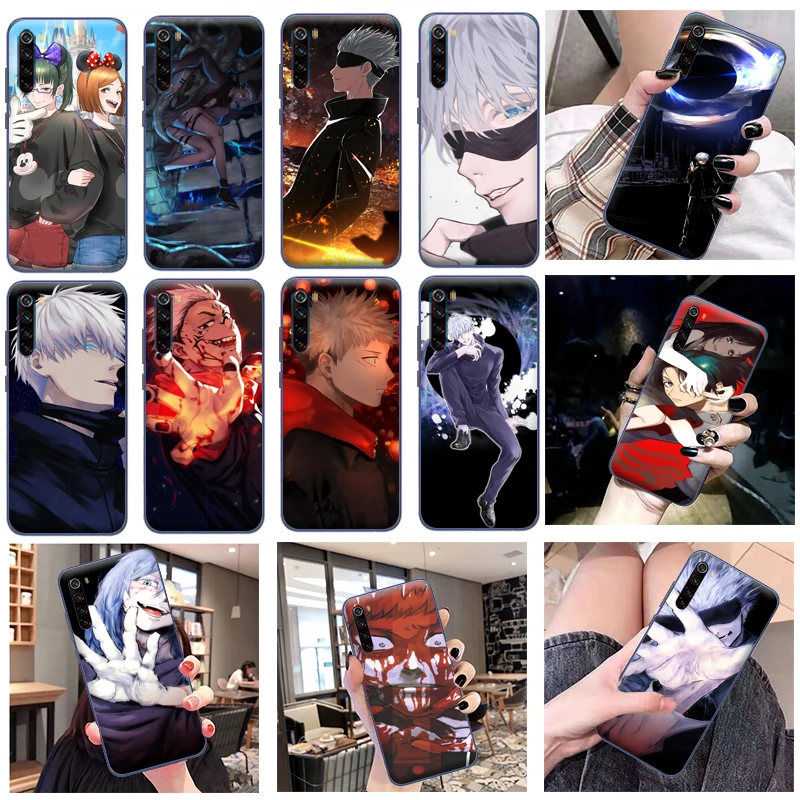

Jujutsu Kaisen Satoru Gojo Yuji Itadori Sukuna Fushiguro Megumi Phone Case For Xiaomi Redmi Note 8 Pro 8T 2021 Coque Funda