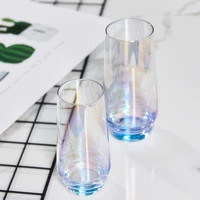european colored cute portable glass cup creative juice champagne flutes glass set funny mug verre household products bj50bl