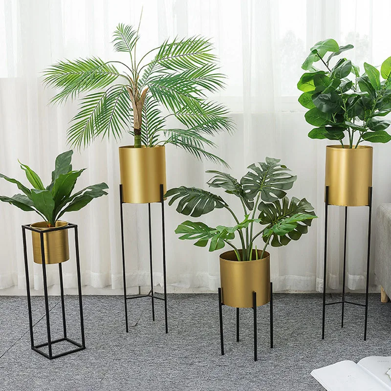 

Nordic Wrought Iron Vase Flower Pot Home Decoration Interior Floor Green Plants Holder Bedroom Living Room Decor Furnishings