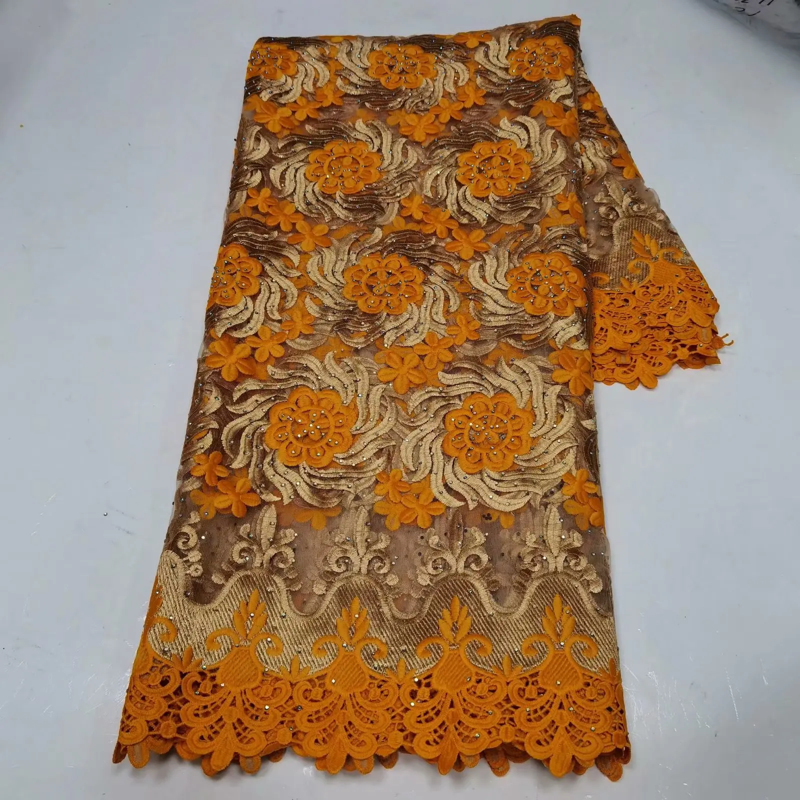 

2021Latest Guipure Lace Cord Lace Embroiderey French African Cord Lace Fabric High Quality Nigeria Lace Fabric women