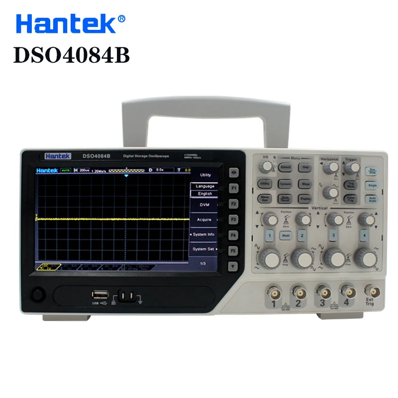 Цифровой осциллограф Hantek DSO4084B 4 канала полоса пропускания 80 МГц портативный USB с