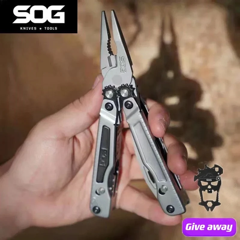 SOG 19 Functions PX1001N Folding Knife Pliers Multi-Function Tool Card Batch Header Group K Sheath Self-Defense Outdoor Camping