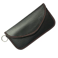 car keys faraday bag signal blocker shield case protector pouch leather anti hacking rf signal safe lock bag for car keys 1pcs