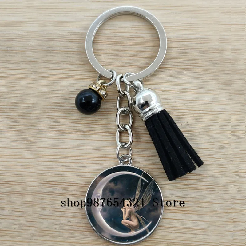 Дерево брелок жизнь простые женские Стиль &quotЦветок&quot Луна Небо Единорог в