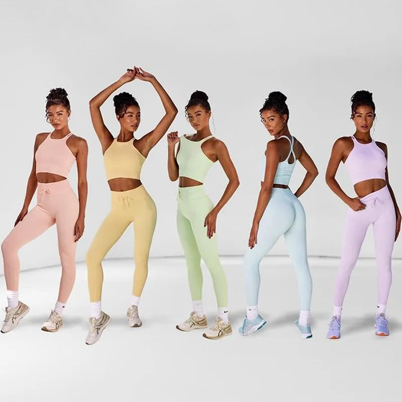 

Seamless Women Yoga Set Workout Gym Clothes Crop Tops Push Up High Waist Fitness Leggings Running Clothing Tracksuit Sportswear