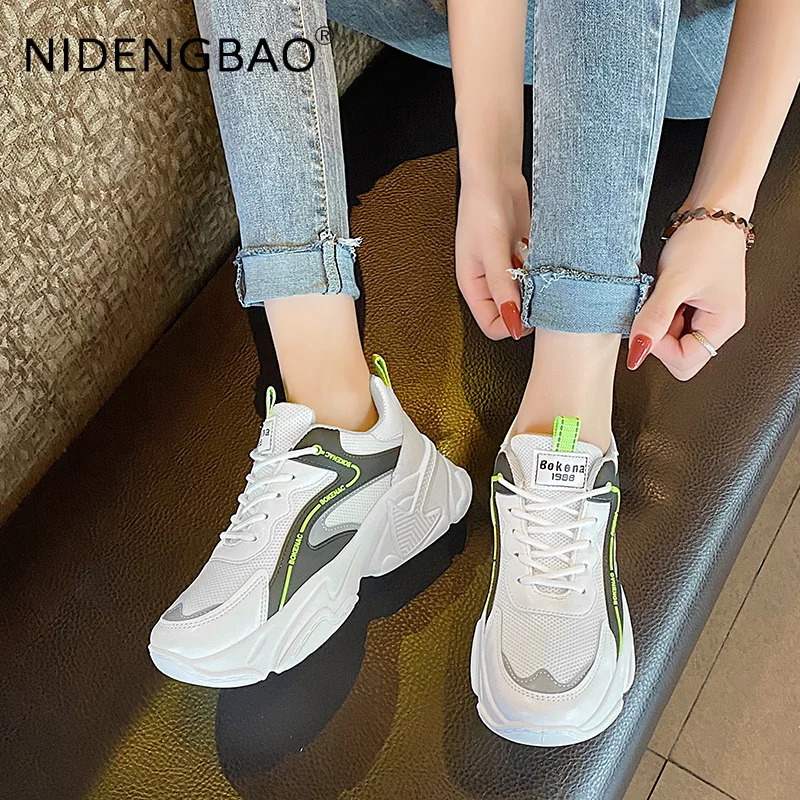 Women Sneakers Breathable Casual Chunky Shoes Outdoor Walking Jogging Running Gym Athletic Trainning Sports Shoes Tenis Feminino