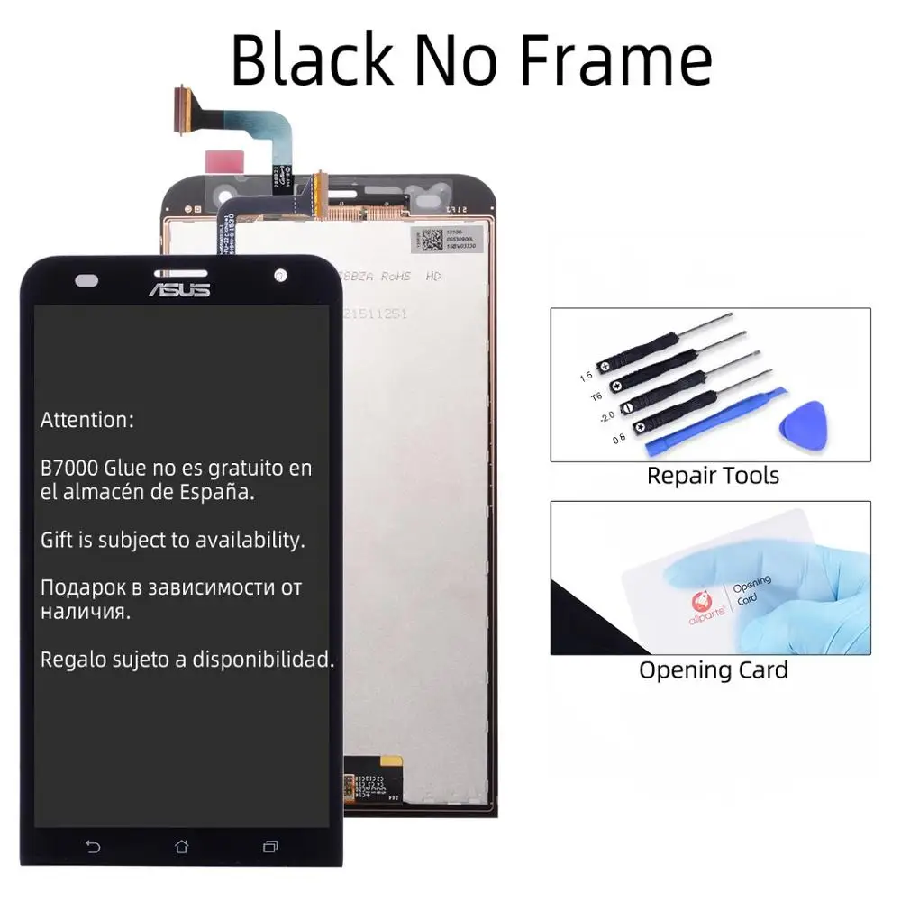 Дисплей для ASUS Zenfone 2 Laser ZE550KL LCD в сборе с тачскрином на рамке черный - Цвет: Black No Frame