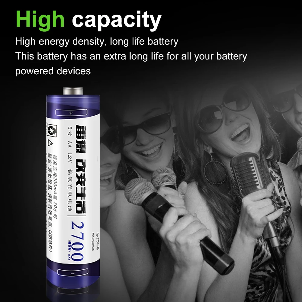 Leise AA AAA смешанный набор 1 2 V nimh аккумуляторная батарея 4 шт 2700mah 1150mah с батарейным