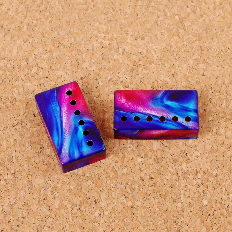 

2Pcs/Set Blue Red Tie-Dye Metal Neck Bridge Humbucker Pickup Cover 50/52mm Rod Spacing for LP Style Electric Guitar Par