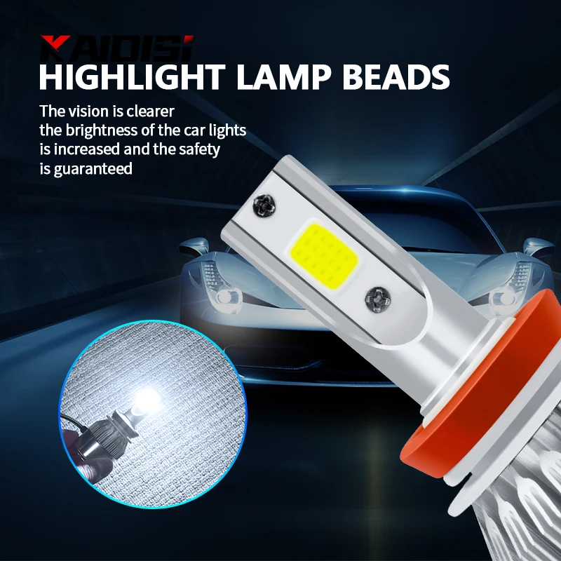 

Mini H4 H7 LED Car Headlight Bulb 12000LM 6500K H1 H3 H11 H13 H27 880 9005 HB3 9006 HB4 9007 Running Auto Fog Headlamp Wholesale
