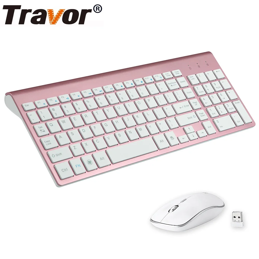 TRAVOR Беспроводной Мышь комплекты клавиатура и мышь Портативный 2 4G полный Размеры