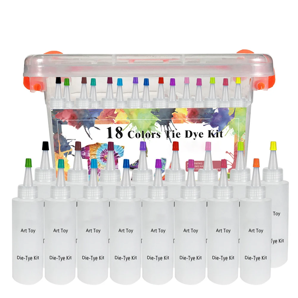 

Tie Dye Kit DIY Fabric Dye Set Textile Paint Set Kids Graffiti Dye Powders Kit Safe 18 Colors Decoration For Arts Crafts Party