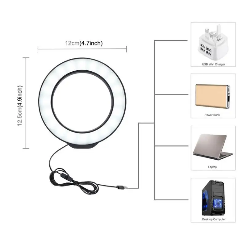 USB-лампа кольцевая светодиодная для селфи с держателем телефона | Электроника