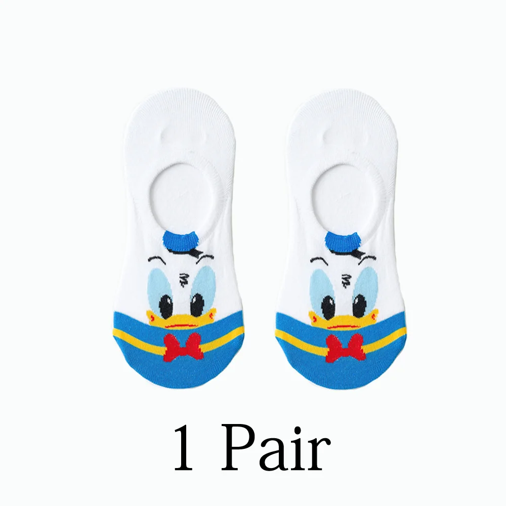 one pair 12 Для женщин носки в Корейском стиле летнее платье с милыми животными, Носки с рисунком медведя из мультика Мышь заниженные носки тонкие милые невидимые силиконовые Нескользящие носки-башмачки дропшиппинг - Цвет: one pair 12