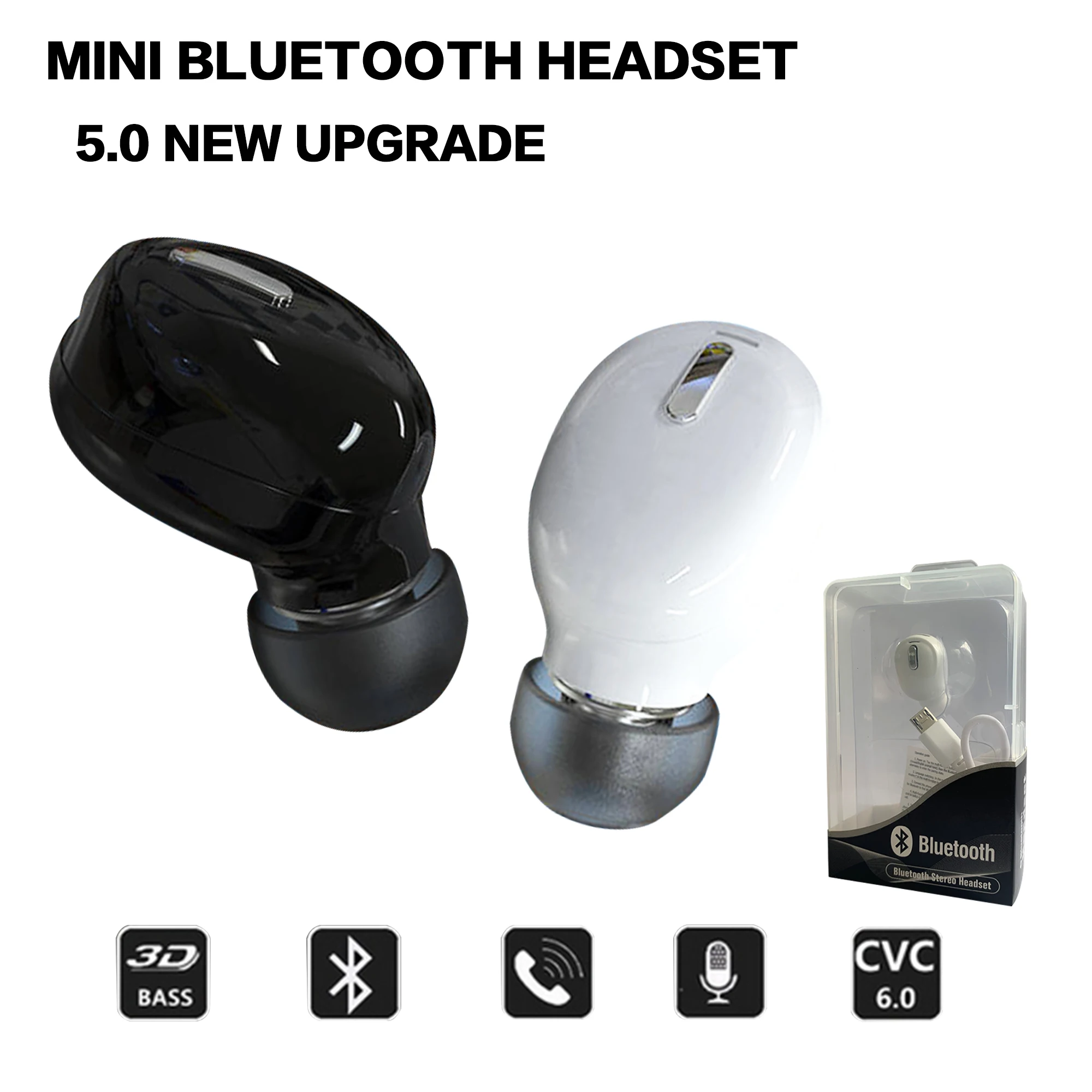 

New Wireless Bluetooth 5.0 Earphone Mini In-Ear Sports Earbuds With Microphone Headset Stereo Handsfree Earphones For All Phones
