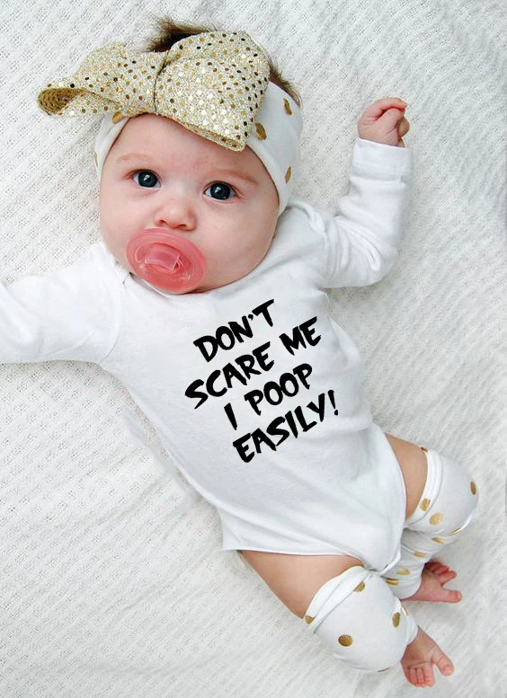 

Не напугать меня корма легко новорожденных боди с длинными рукавами для младенцев, для маленьких мальчиков и девочек FunnyJumpsuit для детей с рис...