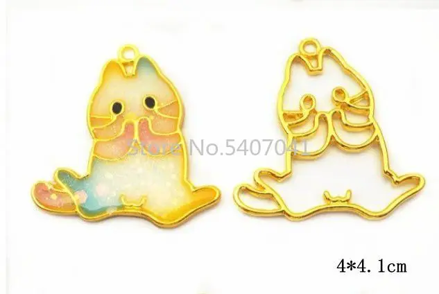 Популярная Очаровательная Золотая оправа в форме любимой кошки различной позе