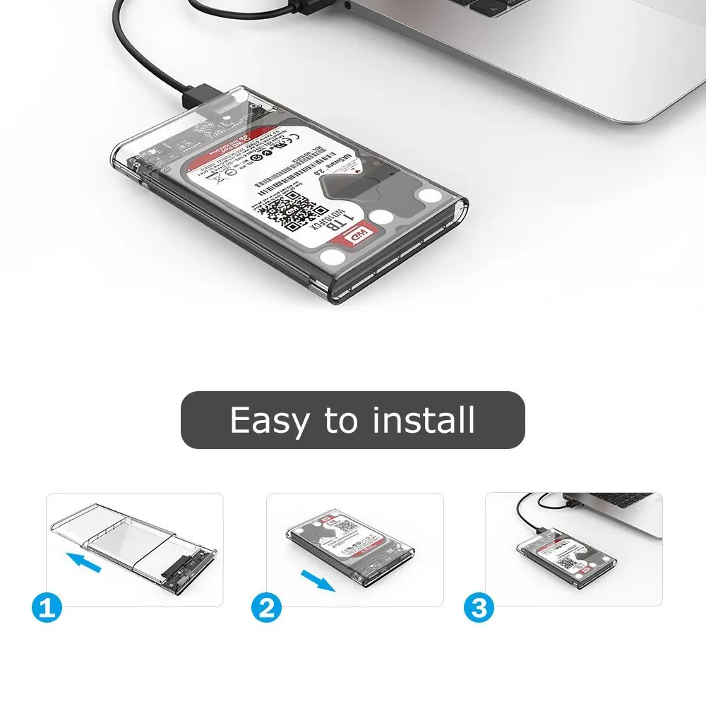 Корпус с USB3.0 на SATA3.0 футляр для внешнего жесткого диска кабелем 2 5 &quotHDD и SSD SATA