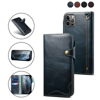 luxury genuine leather flip case for iphone 13 pro max mini real leather cases wallet card slot cover shockproof cowhide coque