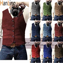 Men's Casual Suit Vest Steampunk Style Wedding Best Man Waistcoat (1)