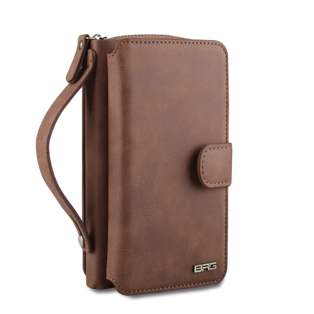 Роскошный чехол-кошелек из искусственной кожи на молнии для Samsung Galaxy S21 S8 S9 S10 S20 Plus