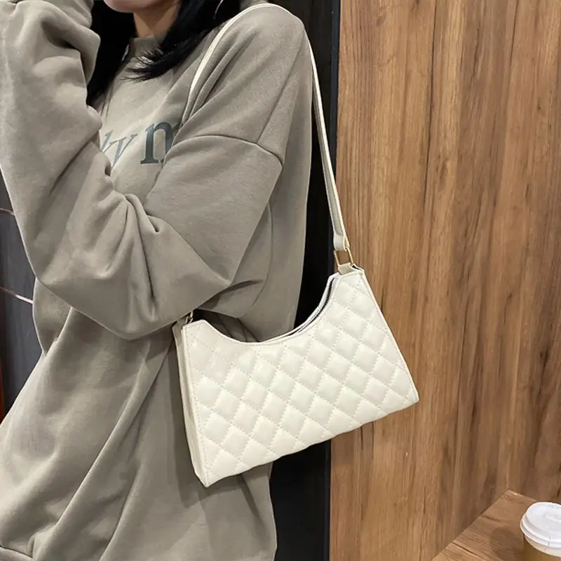 

Top Handle Baguette Bag Women Retro Handbag PU Leather Shoulder Underarm Handle Bag Purse Female Small Subaxillary Clutch Bags