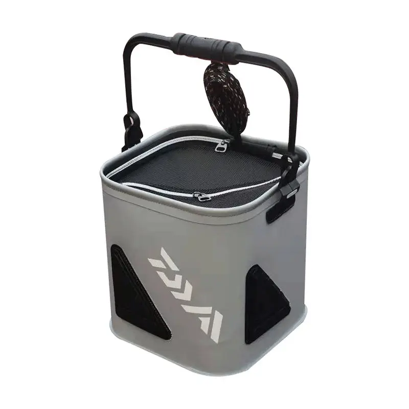 

Foldable Fishing Bucket Water Storage Bag Fishing Equipment EVA Fish Bag Folding Live Fish Bucket 10L/13L