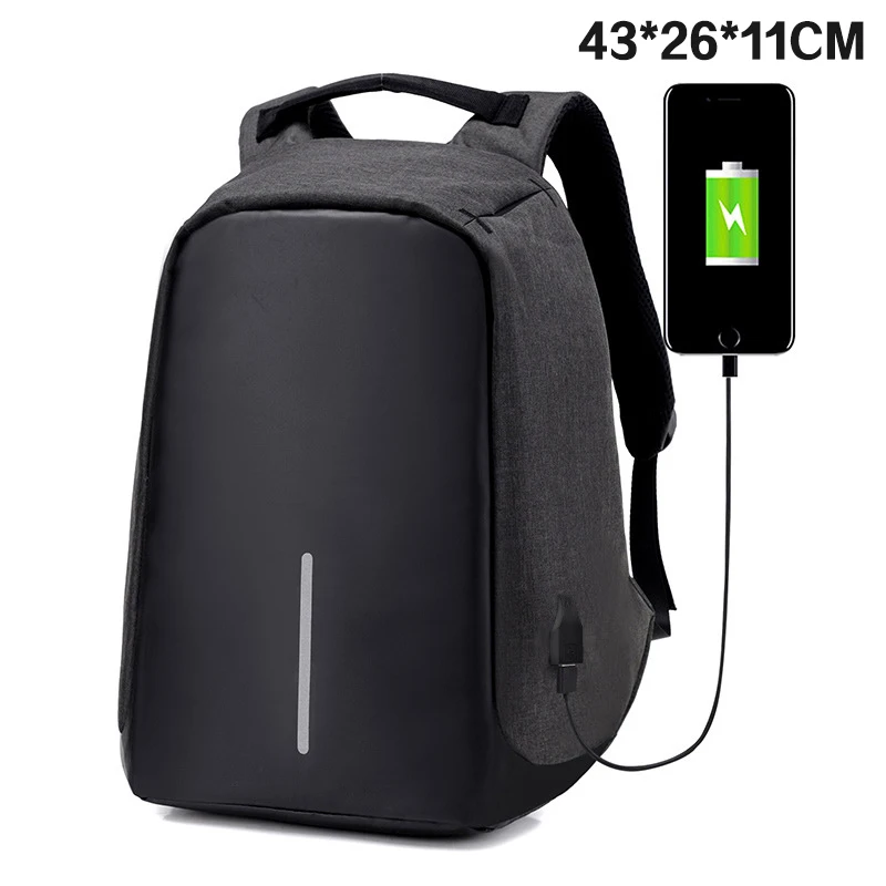 Laptop bag-Black Рюкзак для ноутбука с Usb зарядкой, 15 дюймов, рюкзак для путешествий, многофункциональный, Противоугонный, водонепроницаемый, Mochila, школьная сумка для мужчин, рюкзак для ПК - Цвет: Laptop bag-Black