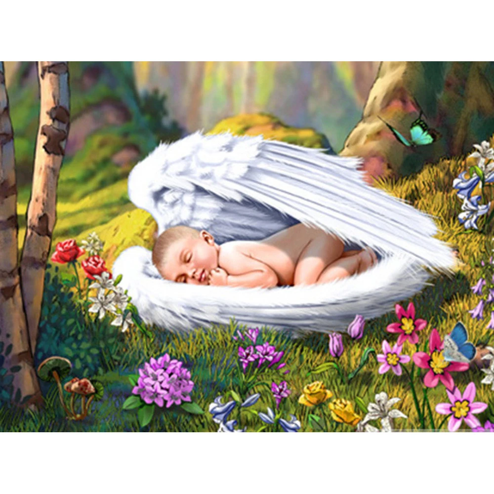 

DIY Painting By Numbers Baby Angel Oil Picture By Numbers 40x50cm Wall Art Canvas Picture Hand Painted Home Decoration