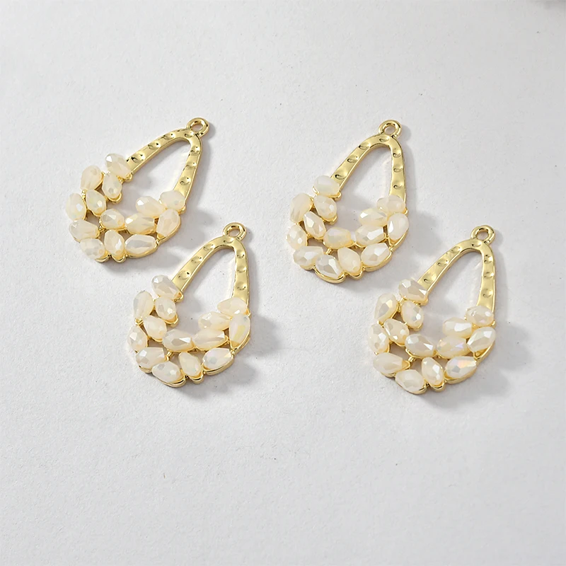 Корзина из сплава с хрустальными бусинами для организации цветов подвеска