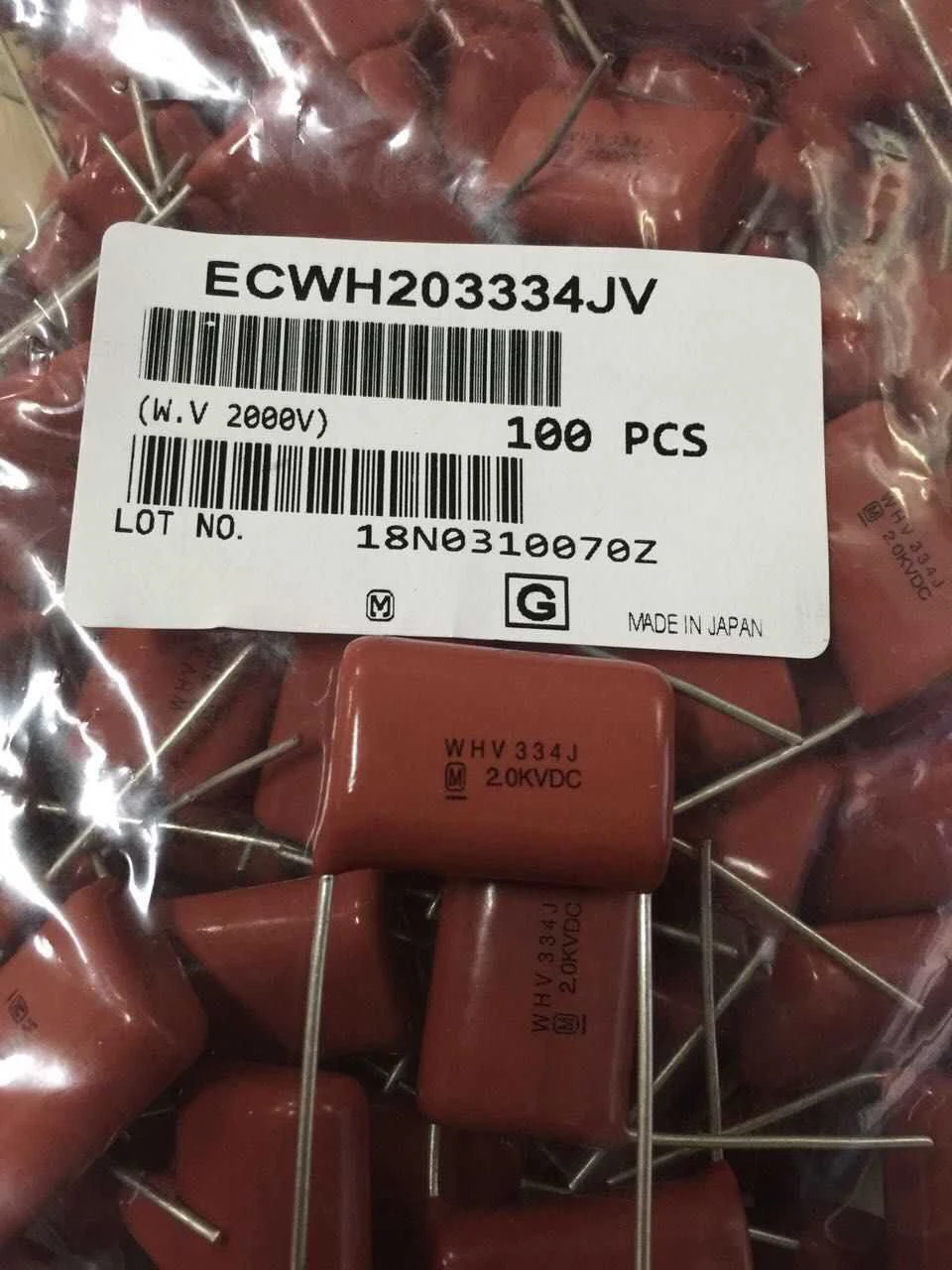 Конденсатор CBB j 2000 v 334 футов от 27 мм WHV 2 0 KV 33 мкФ P27.5 ECWH203334JV | Электронные компоненты
