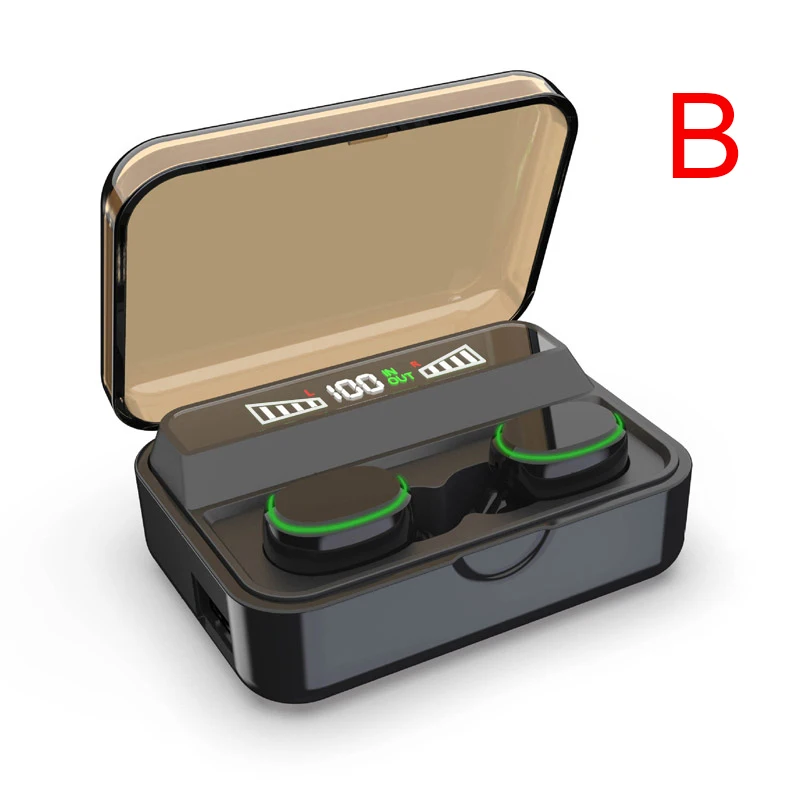 Black B TEBAURRY TWS, беспроводные наушники Bluetooth 5,0, наушники 6D, стерео басовые наушники, мини Беспроводные наушники с емкостью 2200 мАч - Цвет: Black B
