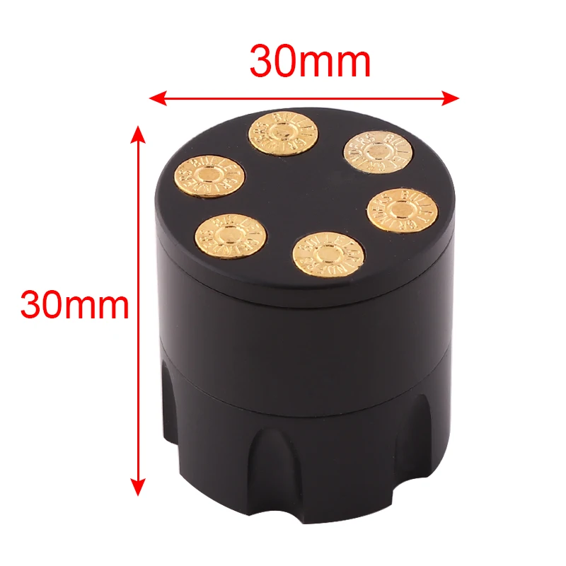 Цинковый сплав револьвер пуля измельчитель табака Травяные специи дробилка рука