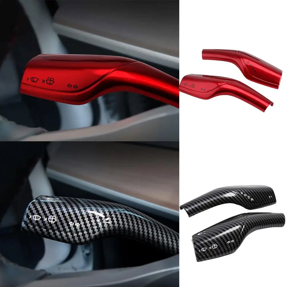 

Gear Rod Shift Cover Accessories Auto Interior True Carbon Fiber Steering Rod Pocket Patch For Tesla Model 3 Column