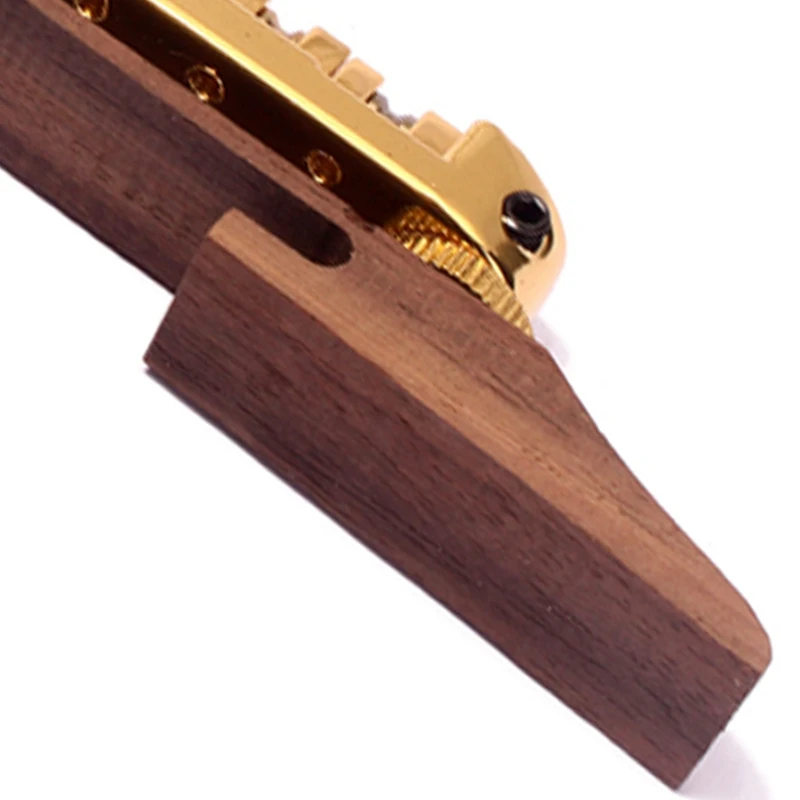 

Gold Roller Saddle Bridge Archtop Rosewood Base for Jazz Guitar
