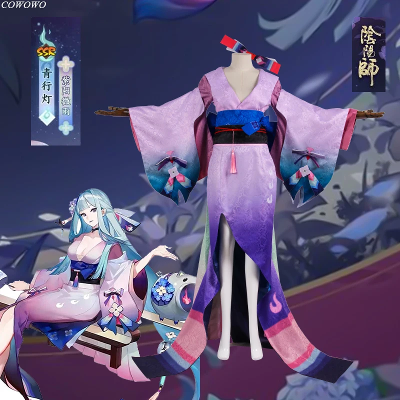 

[На заказ] Аниме! Onmyoji Aoandon SSR ZiYangWeiYu игровой костюм милое кимоно униформа Косплей Костюм Хэллоуин вечеринка наряд новый