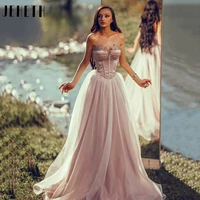 jeheth blush pink satin and organza prom dress a line sweetheart lace up corset evening gowns customized dubai womens party
