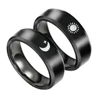 Очаровательное парное кольцо для влюбленных, простой узор в виде Луны, солнца, кольцо из нержавеющей стали для женщин, мужчин, обручальные свадебные украшения
