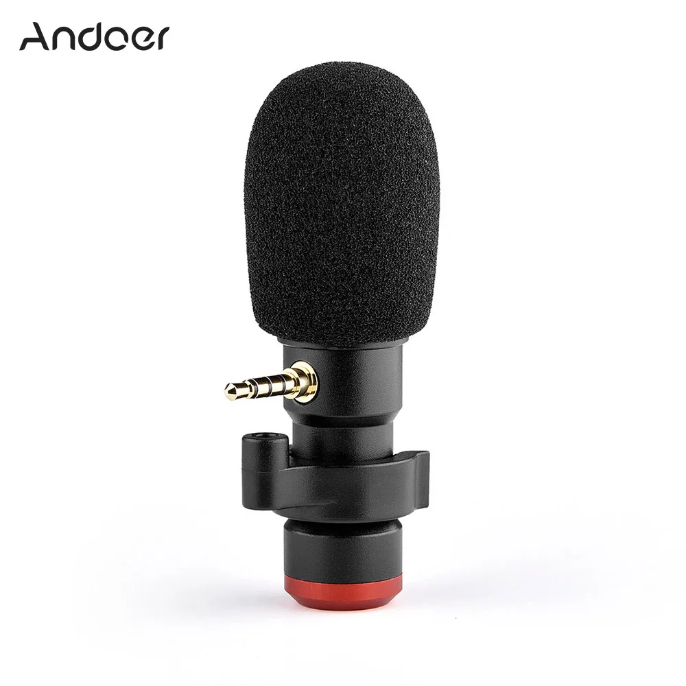 

Andoer MIC06 Mini Plug-in Smartphone Microphone Mic 3.5mm TRRS Plug for Smartphone Video Recording Live Broadcast Online Singing
