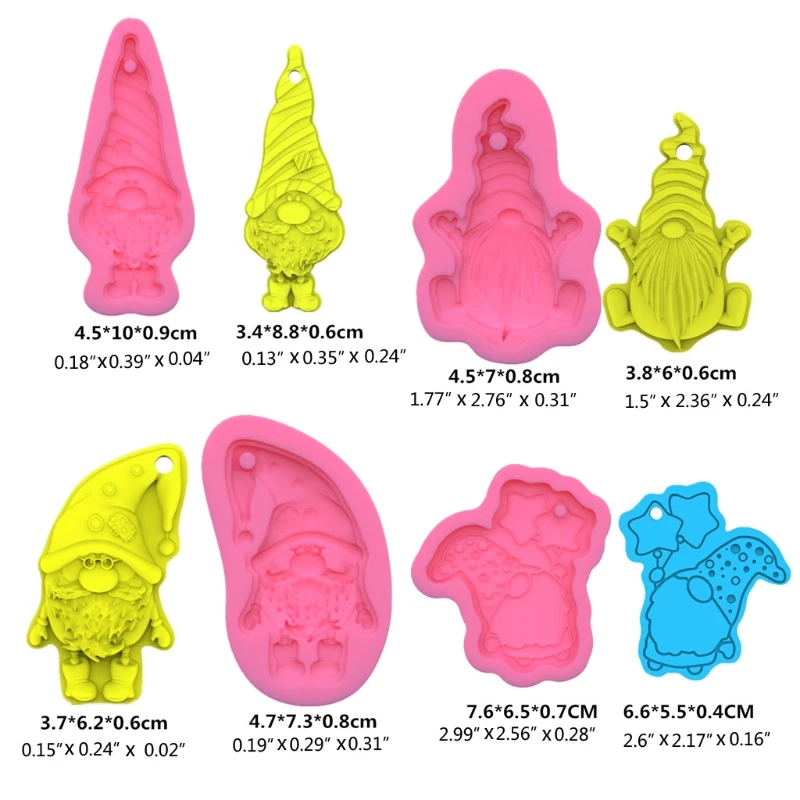 

Gnome Keychain Resin Mold Lucky Gnome Santa Claus Pendant Silicone Resin Mold