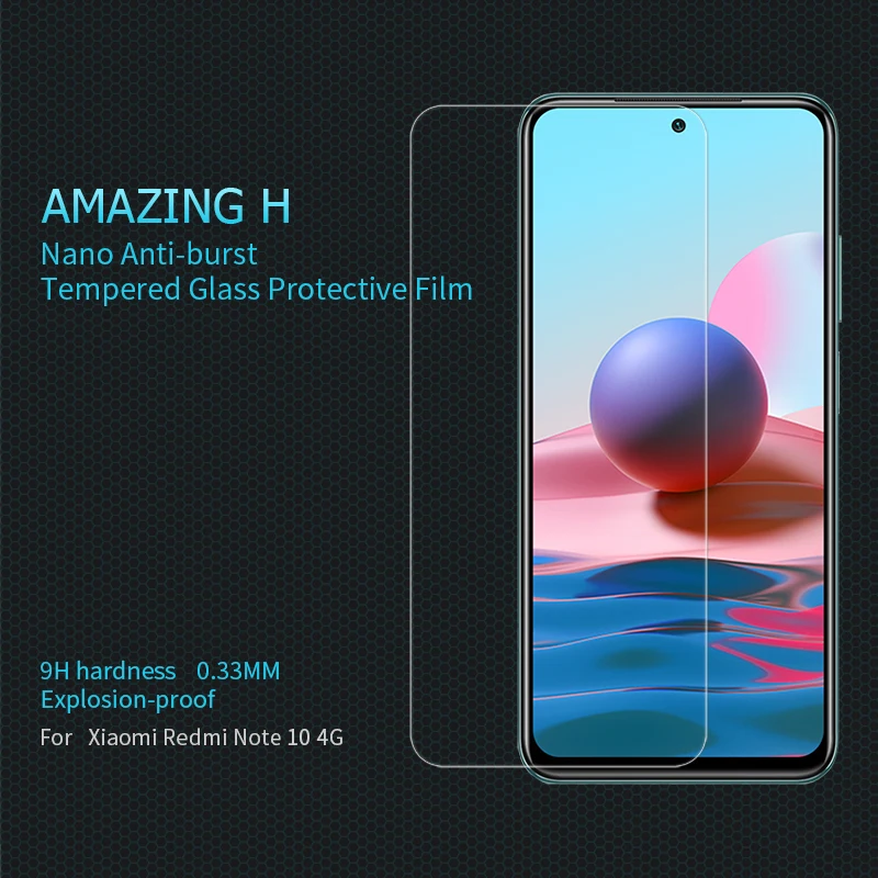 Закаленное стекло для Xiaomi Redmi Note 10 4G NILLKIN Amazing H Противоударная защита экрана 10s |