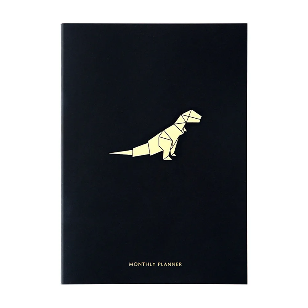 Dinosaur Планировщик, органайзер, Ежедневник формата А4, еженедельный ежемесячный блокнот и журнал, Kawaii, черный, Снова в школу, записная книжка, настольная книга для путешествий - Цвет: Dinosaur
