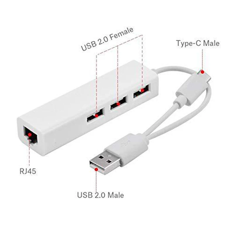 

USB2.0 Hub Adapter Portable Plug and Play for Mouse Keyboard Camera Laptop PC SP99